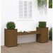 Banc avec jardinières marron miel bois massif de pin - Photo n°2