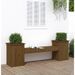 Banc avec jardinières marron miel bois massif de pin - Photo n°2