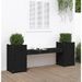 Banc avec jardinières noir 180x36x63 cm bois massif de pin - Photo n°2