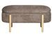 Banc avec rangement tissu marron & pieds en bois naturel BRANCA 97 cm - Photo n°1