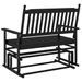 Banc balancelle noir 118x70x104,5 cm bois massif de peuplier - Photo n°6