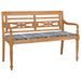 Banc Batavia avec coussin à carreaux gris 120 cm Bois de teck - Photo n°1