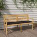 Banc Batavia avec coussin anthracite 150 cm Bois de teck massif - Photo n°2