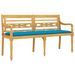 Banc Batavia avec coussin bleu clair 150 cm Bois de teck massif - Photo n°3