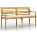 Banc Batavia avec coussin crème 150 cm Bois de teck massif - Photo n°1