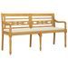 Banc Batavia avec coussin crème 150 cm Bois de teck massif - Photo n°3