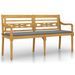 Banc Batavia avec coussin gris 150 cm Bois de teck massif - Photo n°2