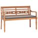 Banc Batavia avec coussin gris foncé 120 cm Bois de teck massif - Photo n°1