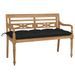 Banc Batavia avec coussin noir 120 cm Bois de teck massif 2 - Photo n°1