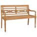 Banc Batavia avec coussin noir 120 cm Bois de teck massif 2 - Photo n°2