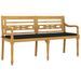 Banc Batavia avec coussin noir 150 cm Bois de teck massif - Photo n°3