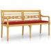 Banc Batavia avec coussin rouge 150 cm Bois de teck massif - Photo n°2