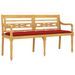 Banc Batavia avec coussin rouge 150 cm Bois de teck massif - Photo n°3