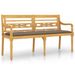 Banc Batavia avec coussin taupe 150 cm Bois de teck massif - Photo n°1