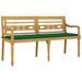 Banc Batavia avec coussin vert 150 cm Bois de teck massif - Photo n°3