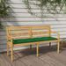 Banc Batavia avec coussin vert 150 cm Bois de teck massif - Photo n°1