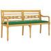 Banc Batavia avec coussin vert 150 cm Bois de teck massif - Photo n°3