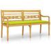 Banc Batavia avec coussin vert brillant 150 cm Bois teck massif - Photo n°2