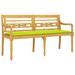 Banc Batavia avec coussin vert brillant 150 cm Bois teck massif - Photo n°3