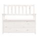 Banc Blanc 112,5x51,5x96,5 cm Bois de pin massif - Photo n°6