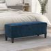 Banc Bleu 100x35x41 cm Velours - Photo n°1