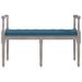 Banc Bleu 110x40x70 cm Velours - Photo n°3