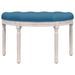 Banc Bleu 81,5x41x49 cm Velours - Photo n°3