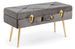 Banc coffre bois MDF gris et pieds acier doré Polia - Lot de 2 - Photo n°1