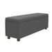 Banc coffre - Bout de lit Velours gris clair Classique - L 140 cm - Photo n°1