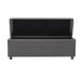 Banc coffre - Bout de lit Velours gris clair Classique - L 140 cm - Photo n°2