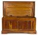 Banc coffre en bois d'acacia massif finition rustique marron Kastela 100 cm - Photo n°2