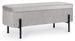 Banc coffre velours gris et pieds doré Inora 110 cm - Photo n°1