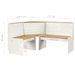 Banc d'angle de jardin 151 cm Pin solide Marron miel et blanc - Photo n°6