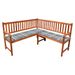 Banc d'angle de jardin avec coussins 150cm Bois d'acacia massif 17 - Photo n°1