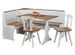 Banc d'angle table et chaises pin massif vernis blanc et marron Campanou - Photo n°1