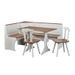 Banc d'angle table et chaises pin massif vernis blanc et marron Campanou - Photo n°2