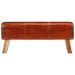 Banc de bok de gymnastique marron 110 cm cuir véritable et bois - Photo n°2