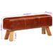 Banc de bok de gymnastique marron 110 cm cuir véritable et bois - Photo n°7