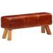 Banc de bok de gymnastique marron 110 cm cuir véritable et bois - Photo n°8