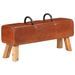 Banc de gymnastique marron 110 cm cuir véritable - Photo n°1