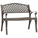 Banc de jardin 102 cm Aluminium coulé Bronze - Photo n°1