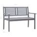 Banc de jardin 2 places avec coussin 120 cm Gris Eucalyptus - Photo n°9