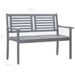 Banc de jardin 2 places avec coussin 120 cm Gris Eucalyptus 2 - Photo n°9