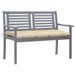 Banc de jardin 2 places avec coussin 120 cm Gris Eucalyptus - Photo n°1