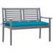 Banc de jardin 2 places avec coussin 120 cm Gris Eucalyptus - Photo n°1