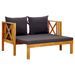 Banc de jardin 2 places et coussins 122 cm Bois d'acacia massif 2 - Photo n°4