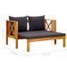 Banc de jardin 2 places et coussins 122 cm Bois d'acacia massif 2 - Photo n°9