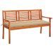 Banc de jardin 3 places avec coussin 150 cm Bois d'eucalyptus 7 - Photo n°1