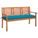 Banc de jardin 3 places avec coussin 150 cm Bois d'eucalyptus 8 - Photo n°1