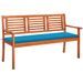 Banc de jardin 3 places avec coussin 150 cm Bois d'eucalyptus 27 - Photo n°1